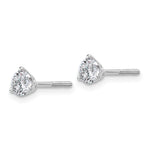 Lab Grown Diamond Gold 3-Prong Solitaire Earrings with Screw Backs - 18k White Gold / 2/3 ctw. / VS+ F+