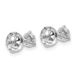 Lab Grown Diamond Gold 3-Prong Solitaire Earrings with Screw Backs - 18k White Gold / 2/3 ctw. / VS+ F+
