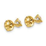 Lab Grown Diamond Gold 3-Prong Solitaire Earrings with Screw Backs - 18k Yellow Gold / 2/3 ctw. / VS+ F+