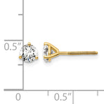 Lab Grown Diamond Gold 3-Prong Solitaire Earrings with Screw Backs - 14k Yellow Gold / 2/3 ctw. / VS+ F+