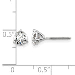 Lab Grown Diamond Gold 3-Prong Solitaire Earrings with Screw Backs - 18k White Gold / 1 ctw. / VS+ F+