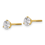 Lab Grown Diamond Gold 3-Prong Solitaire Earrings with Screw Backs - 18k Yellow Gold / 1 ctw. / VS+ F+