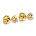 Lab Grown Diamond Gold 3-Prong Solitaire Earrings with Screw Backs - 18k Yellow Gold / 1 ctw. / VS+ F+