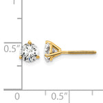 Lab Grown Diamond Gold 3-Prong Solitaire Earrings with Screw Backs - 18k Yellow Gold / 1 ctw. / VS+ F+