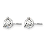 Lab Grown Diamond Gold 3-Prong Solitaire Earrings with Screw Backs - 14k White Gold / 1 ctw. / VS+ F+