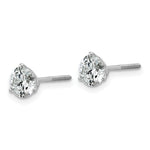 Lab Grown Diamond Gold 3-Prong Solitaire Earrings with Screw Backs - 18k White Gold / 1-1/2 ctw. / VS+ F+