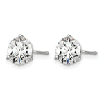 Lab Grown Diamond Gold 3-Prong Solitaire Earrings with Screw Backs - 14k White Gold / 1-1/2 ctw. / VS/SI+ G+ Certified
