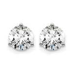 Lab Grown Diamond Gold 3-Prong Solitaire Earrings with Screw Backs - 14k White Gold / 1-5/8 ctw. / VS+ F+