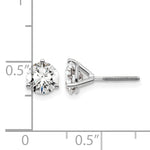 Lab Grown Diamond Gold 3-Prong Solitaire Earrings with Screw Backs - 14k White Gold / 1-1/2 ctw. / VS/SI+ G+ Certified