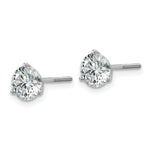 Lab Grown Diamond Gold 3-Prong Solitaire Earrings with Screw Backs - 18k White Gold / 2 ctw. / VS+ F+