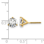 Lab Grown Diamond Gold 3-Prong Solitaire Earrings with Screw Backs - 18k Yellow Gold / 2 ctw. / VS+ F+