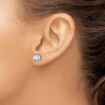 Lab Grown Diamond Gold 3-Prong Solitaire Earrings with Screw Backs - 14k White Gold / 2 ctw. / VS+ F+