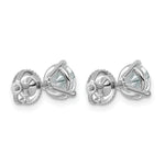 Lab Grown Diamond Gold 3-Prong Solitaire Earrings with Screw Backs - 14k White Gold / 1-3/4 ctw. / VS+ F+