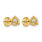 Lab Grown Diamond Gold 3-Prong Solitaire Earrings with Screw Backs - 14k Yellow Gold / 2 ctw. / VS+ F+