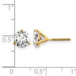 Lab Grown Diamond Gold 3-Prong Solitaire Earrings with Screw Backs - 14k Yellow Gold / 2 ctw. / VS+ F+