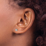 Princess Lab Grown Diamond Studs - 14k White Gold / 1/4 ctw. / VS+ F+