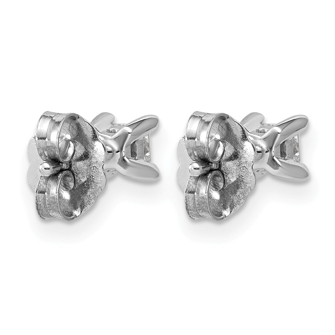 Princess Lab Grown Diamond Studs - 14k White Gold / 1/4 ctw. / VS+ F+