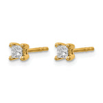 Princess Lab Grown Diamond Studs - 14k Yellow Gold / 1/4 ctw. / VS+ F+