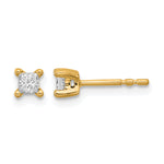 Princess Lab Grown Diamond Studs - 14k Yellow Gold / 1/4 ctw. / VS+ F+