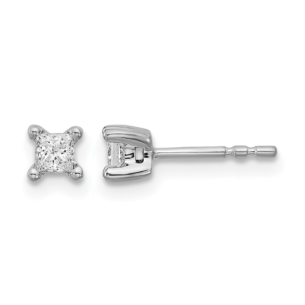 Lab Grown Diamond Princess Solitaire Earrings - 14k White Gold / 1/3 ctw. / VS/SI+ G+