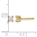Lab Grown Diamond Princess Solitaire Earrings - 14k Yellow Gold / 1/3 ctw. / VS/SI+ G+