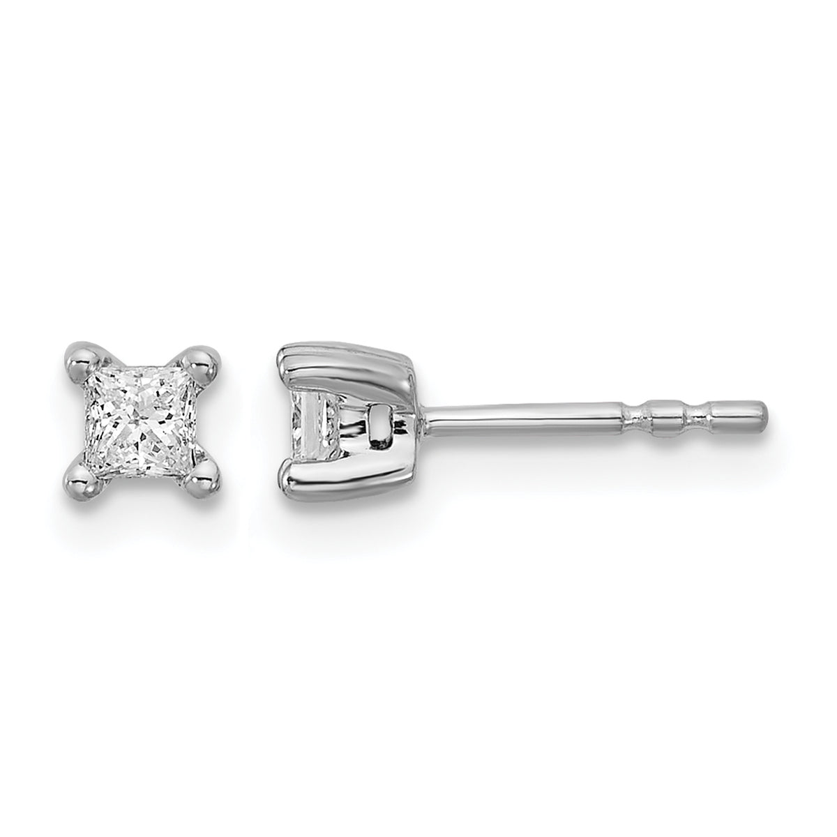 Princess Lab Grown Diamond Studs - 14k White Gold / 1/3 ctw. / VS+ F+