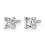 Lab Grown Diamond Princess Solitaire Earrings - 14k White Gold / 1/2 ctw. / VS/SI+ G+ Certified