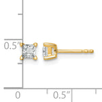 Lab Grown Diamond Princess Solitaire Earrings - 14k Yellow Gold / 1/2 ctw. / VS/SI+ G+ Certified