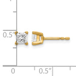 Lab Grown Diamond Princess Solitaire Earrings - 14k Yellow Gold / 5/8 ctw. / VS+ F+ Certified