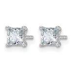 Princess Lab Grown Diamond Studs - 14k White Gold / 1 ctw. / VS+ F+