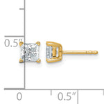 Princess Lab Grown Diamond Studs - 14k Yellow Gold / 1 ctw. / VS+ F+