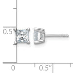 Lab Grown Diamond Princess Solitaire Earrings - 14k White Gold / 1-1/2 ctw. / VS/SI+ G+ Certified