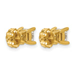 Lab Grown Diamond Princess Solitaire Earrings - 14k Yellow Gold / 1-1/2 ctw. / VS/SI+ G+ Certified