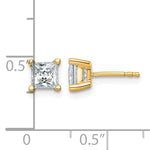 Princess Lab Grown Diamond Studs - 14k Yellow Gold / 1-1/2 ctw. / VS+ F+