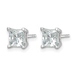 Princess Lab Grown Diamond Studs - 14k White Gold / 2 ctw. / VS+ F+
