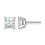 Princess Lab Grown Diamond Studs - 14k White Gold / 2 ctw. / VS+ F+