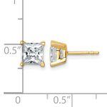 Princess Lab Grown Diamond Studs - 14k Yellow Gold / 2 ctw. / VS/SI+ G+ Certified
