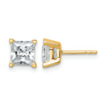 Princess Lab Grown Diamond Studs - 14k Yellow Gold / 2 ctw. / VS+ F+