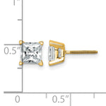 Princess Lab Grown Diamond Studs - 14k Yellow Gold / 2 ctw. / VS+ F+ Certified