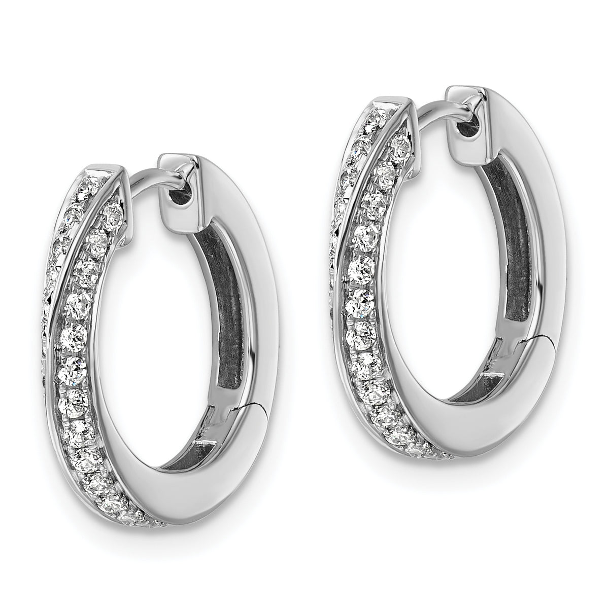 True Origin Lab Grown Diamond Hinged Twisted Hoop Earrings - 14k White Gold