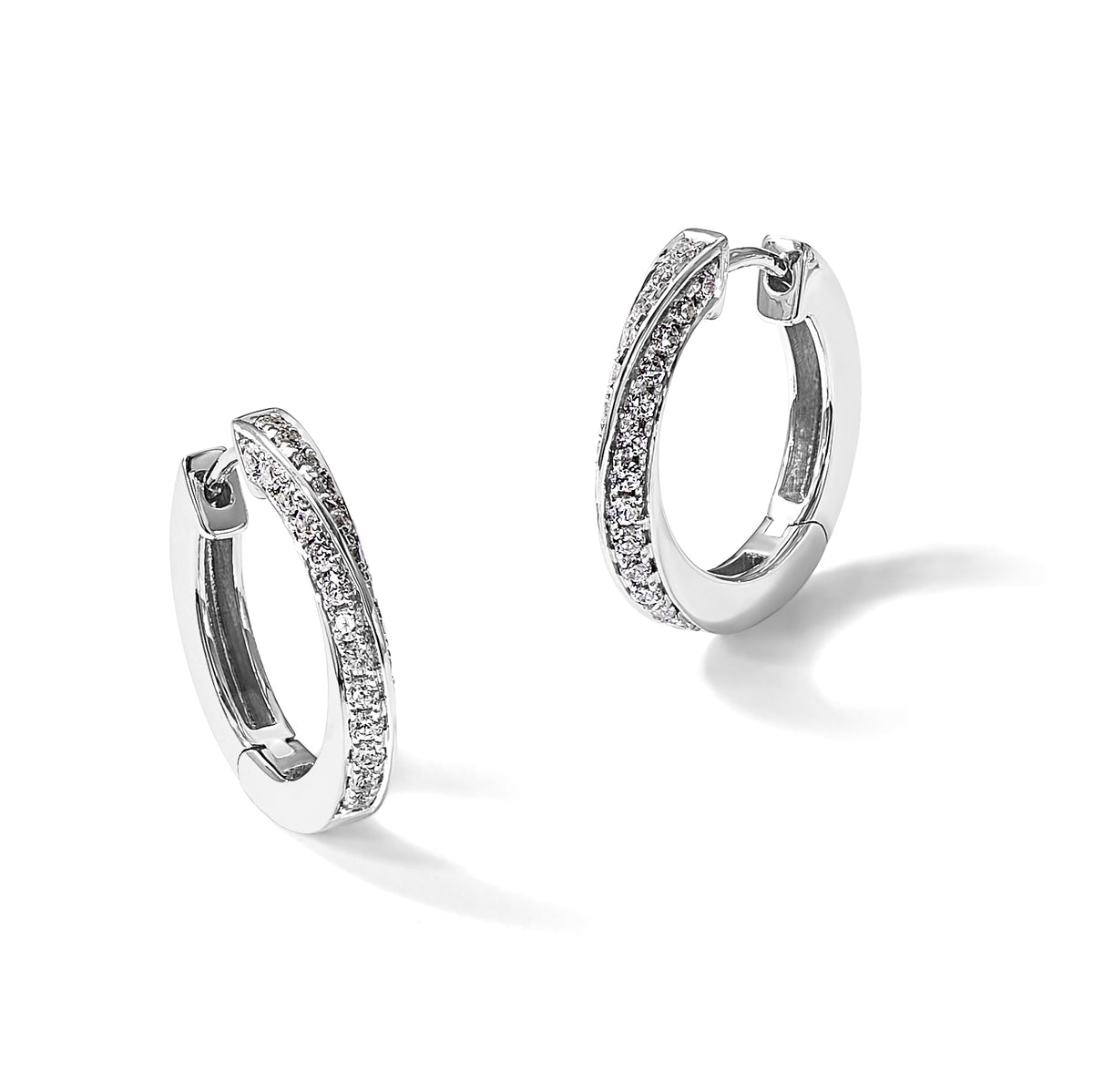 True Origin Lab Grown Diamond Hinged Twisted Hoop Earrings - 14k White Gold