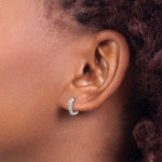 Diamond Round Hinged Hoop Earrings - 10k White Gold / None / 1/8 ctw.