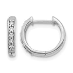 Diamond Round Hinged Hoop Earrings - 10k White Gold / None / 1/8 ctw.