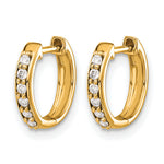 Diamond Round Hinged Hoop Earrings - 14k Yellow Gold / Diamond / 1/8 ctw.