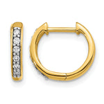 Diamond Round Hinged Hoop Earrings - 14k Yellow Gold / Diamond / 1/8 ctw.