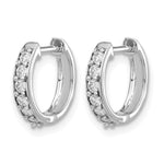 Diamond Round Hinged Hoop Earrings - 10k White Gold / None / 1/4 ctw.