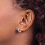 Diamond Round Hinged Hoop Earrings - 10k White Gold / None / 1/4 ctw.