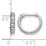 Diamond Round Hinged Hoop Earrings - 14k White Gold / Diamond / 1/4 ctw.