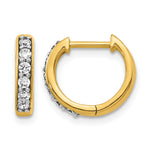 Diamond Round Hinged Hoop Earrings - 14k Yellow Gold / Diamond / 1/4 ctw.