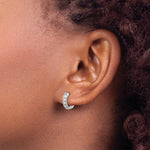 Diamond Round Hinged Hoop Earrings - 10k White Gold / None / 1/3 ctw.